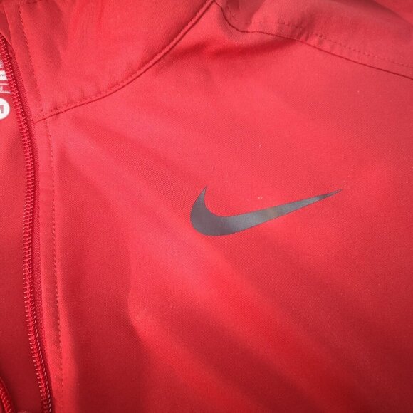 Nike Dri-Fit Men's Size Medium Full Zip Lightweight Red & Grey Jacket - Picture 4 of 11